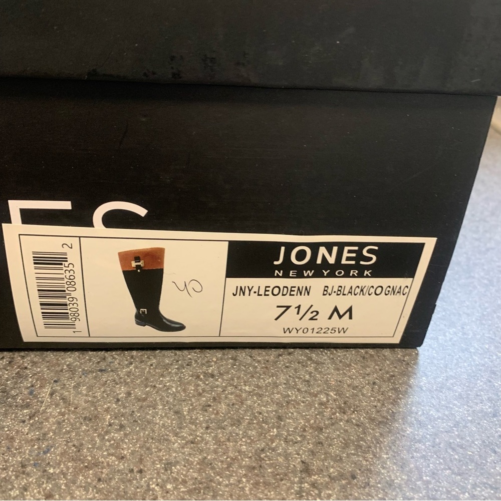 Like New Jones New York Women's Leodenn Riding Boots in Black & cognac Size 7.5 - Picture 8 of 8